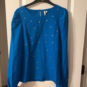 Petticoat Alley Royal Blue Star Embellished Blouse